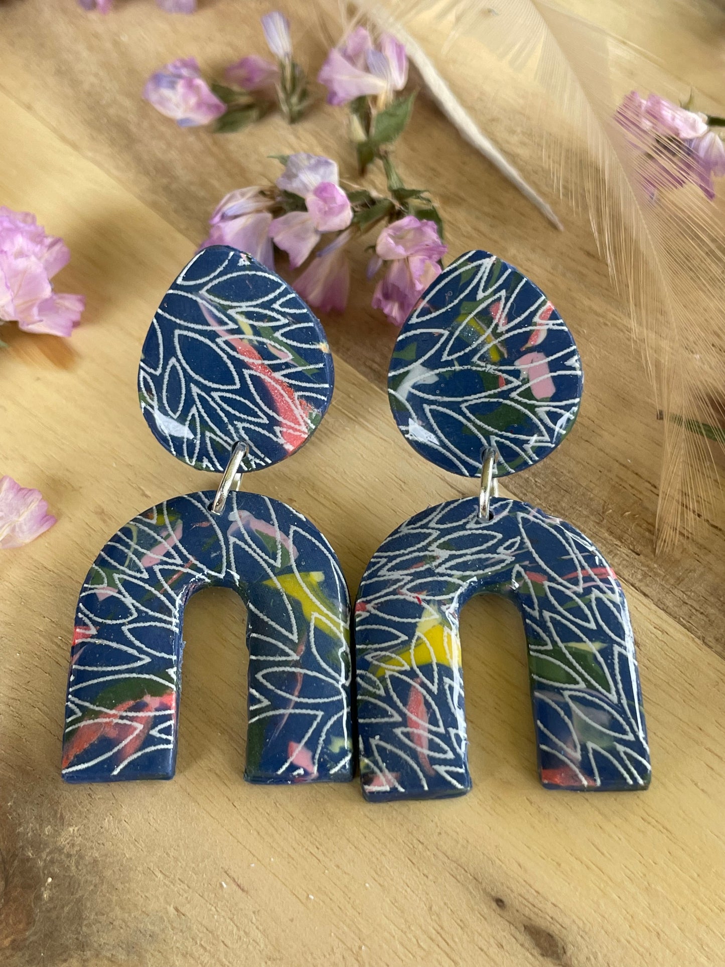 Teardrop Dangle - Navy