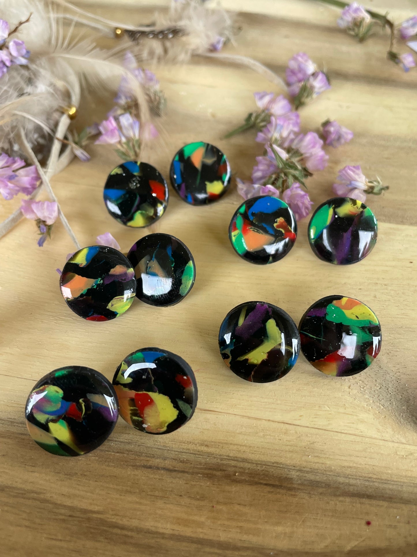 Rainbow Swirl - Studs