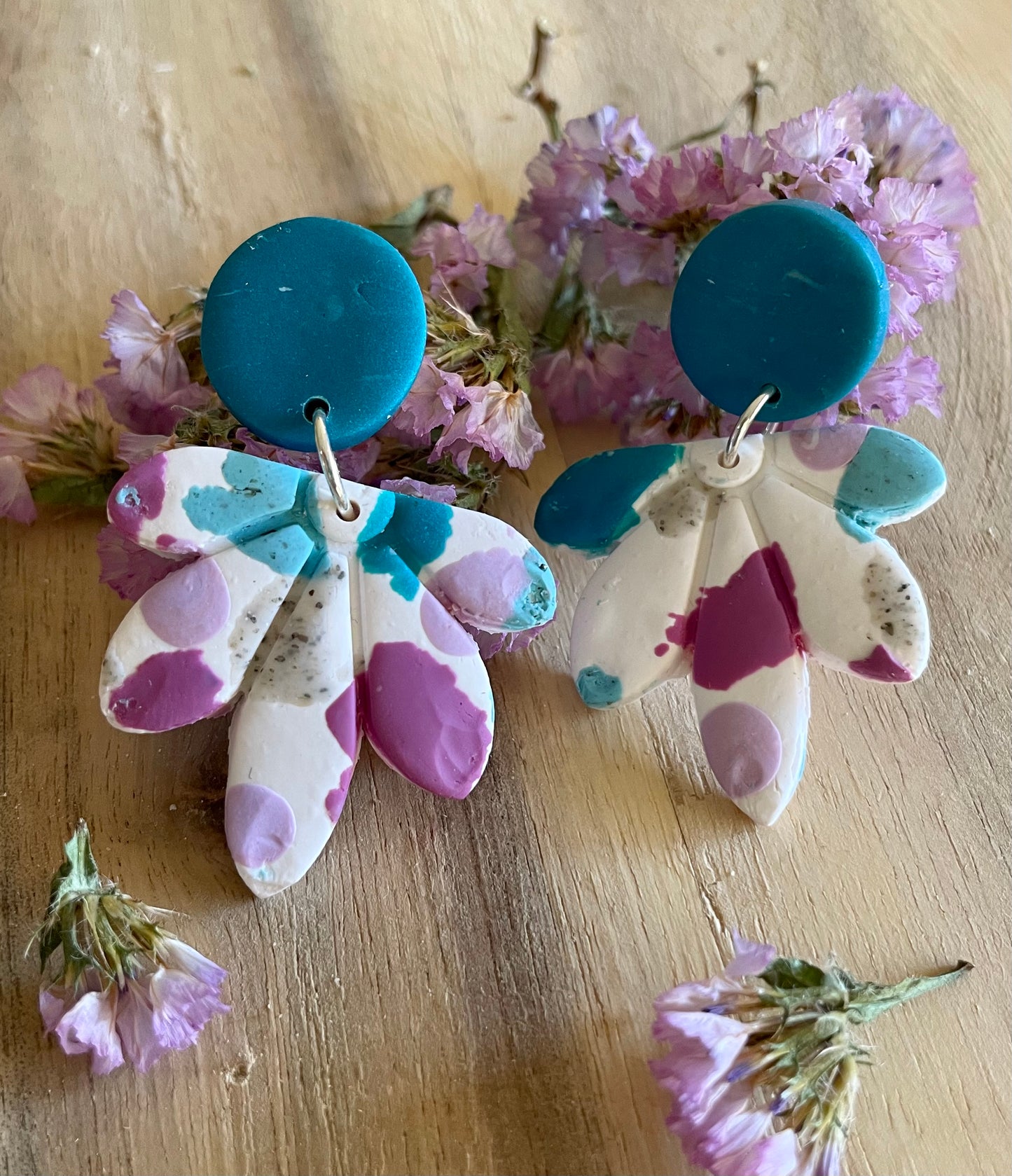Terrazzo Dangles - Peacock