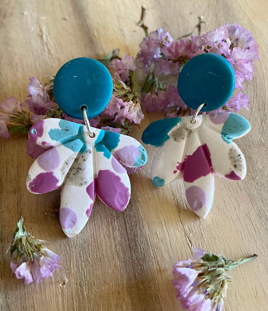 Terrazzo Dangles - Peacock